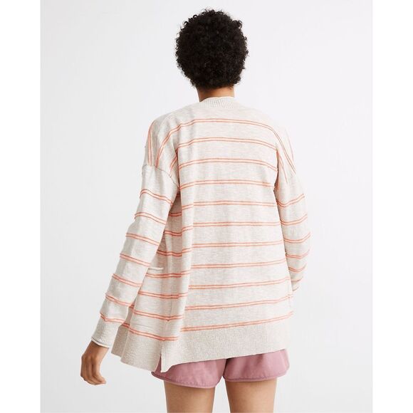 Madewell Bradley Cardigan Sweater in Textured Stripe | L - Picture 3 of 8